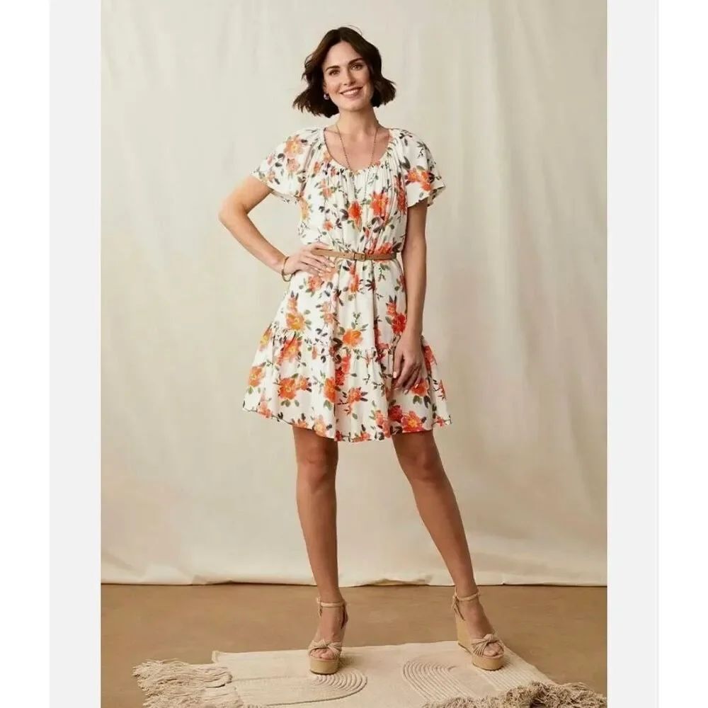 NWT Womens Matilda Jane Enchanted Garden Parker Floral Scoop Neck Swing Dress 2X